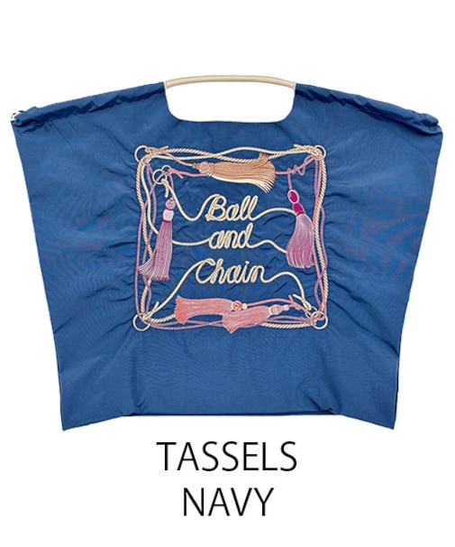 【Ball＆Chain/ボールアンドチェーン】TASSELS(L) 刺繍エコバッグ