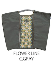 【Ball&Chain/ボールアンドチェーン】FLOWER LINE(L) 刺繍エコバッグ