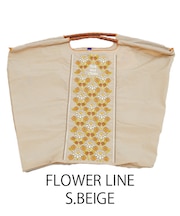【Ball&Chain/ボールアンドチェーン】FLOWER LINE(L) 刺繍エコバッグ