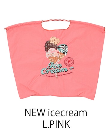 【Ball＆Chain/ボールアンドチェーン】NEW icecream(L) 刺繍エコバッグ