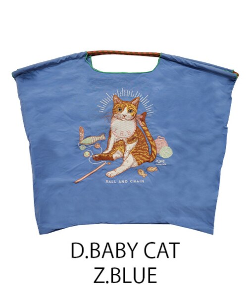 【Ball&Chain/ボールアンドチェーン】D.BABY CAT(L) 刺繍エコバッグ