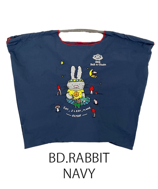 【Ball&Chain/ボールアンドチェーン】B.RABBIT(L) 刺繍エコバッグ