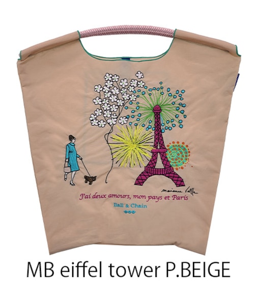 【Ball＆Chain/ボールアンドチェーン】MB eiffel tower Maianne battle Le eiffel tower(M) 刺繍エコバッグ