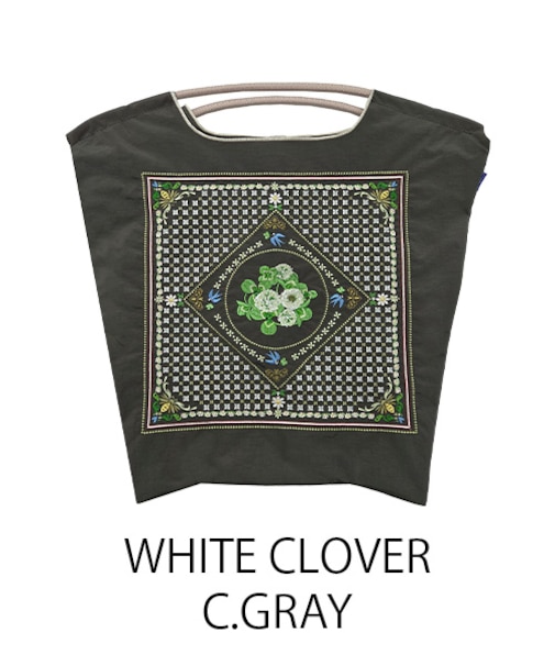 【Ball&Chain/ボールアンドチェーン】WHITE CLOVER(M) 刺繍エコバッグ