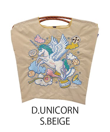 【Ball&Chain/ボールアンドチェーン】D.UNICORN(M) 刺繍エコバッグ