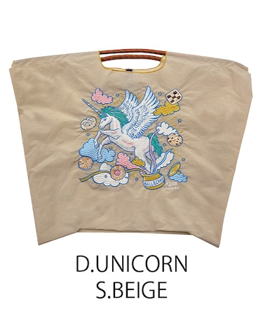 【Ball＆Chain/ボールアンドチェーン】D.UNICORN(L) 刺繍エコバッグ