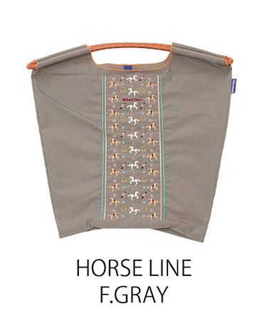 【Ball＆Chain/ボールアンドチェーン】HORSE LINE(M) 刺繍エコバッグ