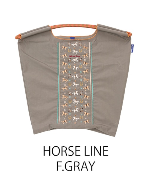 【Ball＆Chain/ボールアンドチェーン】HORSE LINE(M) 刺繍エコバッグ