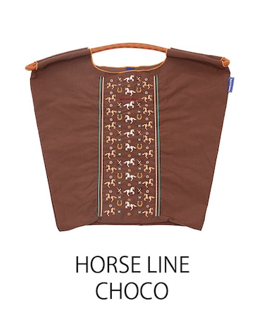 【Ball＆Chain/ボールアンドチェーン】HORSE LINE(M) 刺繍エコバッグ