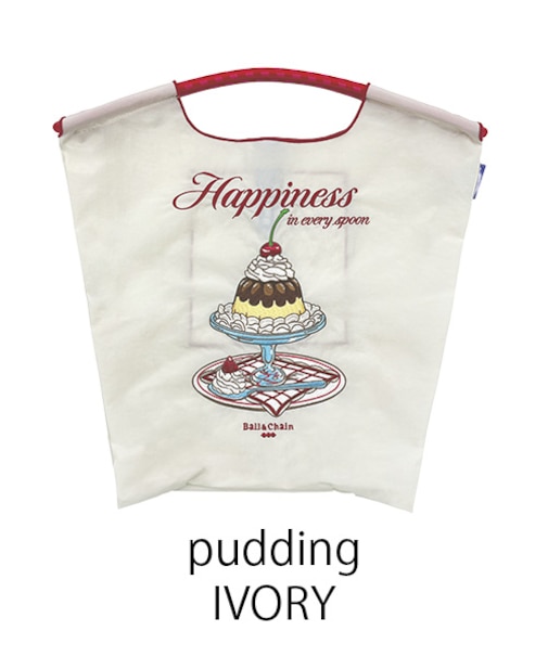 【Ball&Chain/ボールアンドチェーン】pudding(M) 刺繍エコバッグ