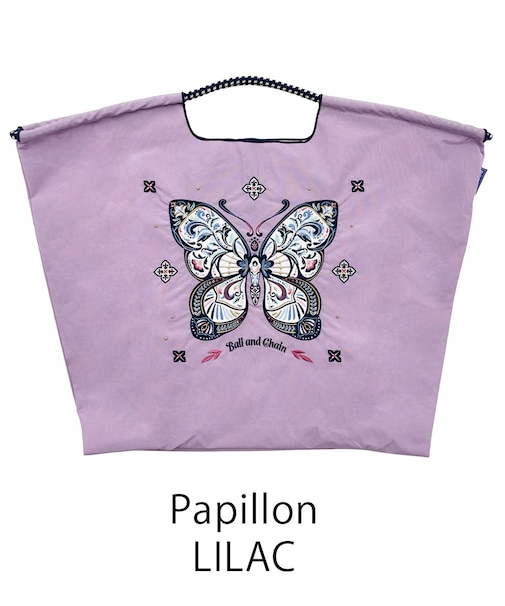 【Ball&Chain/ボールアンドチェーン】Papillon(L) 刺繍エコバッグ
