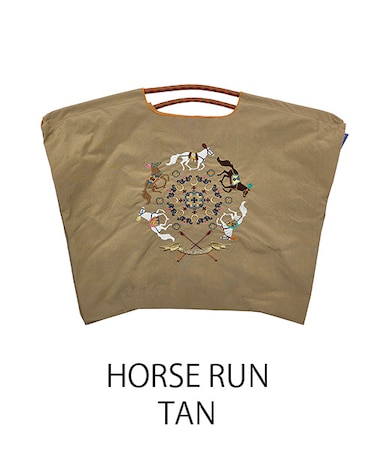 【Ball＆Chain/ボールアンドチェーン】HORSE RUN(L) 刺繍エコバッグ