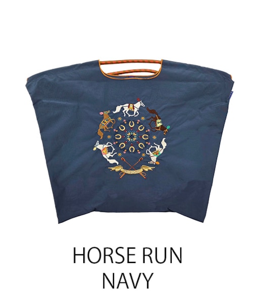 【Ball＆Chain/ボールアンドチェーン】HORSE RUN(L) 刺繍エコバッグ