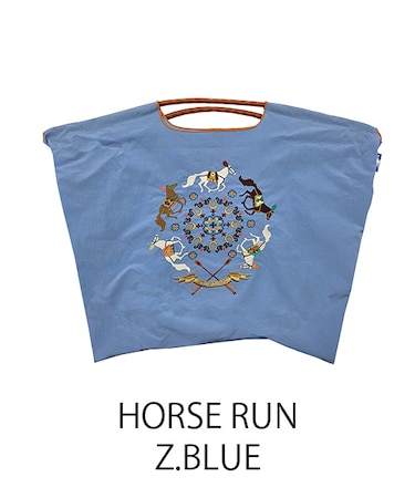 【Ball＆Chain/ボールアンドチェーン】HORSE RUN(L) 刺繍エコバッグ