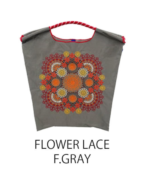 【Ball＆Chain/ボールアンドチェーン】FLOWER LACE(M) 刺繍エコバッグ