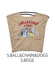 【Ball&Chain/ボールアンドチェーン】S.BALL&CHAIN&DOGS (M) 刺繍エコバッグ