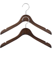 WARDROBE 女性用シャツハンガー ダークブラウン 2本組