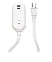 カシムラ　旅行用AC3　A／C　2P　2.4A　1m