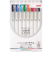 三菱鉛筆 ユニボール ワン(uni-ball one) 8色セット 0.38mm UMNS388C