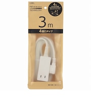 オーム電機(OHM) スリムタップ 4個口 3.0m HS-T43-PBT22 ホワイト