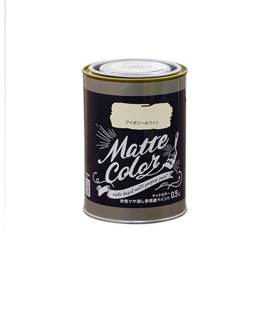アサヒペン　水性　多用途ペイント　マットカラー　アイボリーホワイト　500mL