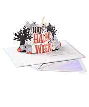 【ハロウィーン】　ホールマーク（Hallmark）　輸入カード　ハロウィン　ペーパーワンダー　月とコウモリ