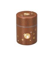ハコヤ(HAKOYA) 茶筒 丸小 250mL 木目ハンコうさぎ