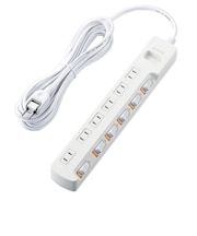 エレコム(ELECOM) 無点灯個別スイッチ付 雷ガードタップ 6個口 5m T-K5B-2650WH ホワイト