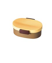 ハコヤ(HAKOYA) 木目小判弁当 小(タイト式) 480mL ヒノキブラウン