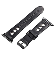 【お買い得】 ハンズオリジナル ホーウィンレザー クロムエクセル アップルウォッチバンド 穴あき 44mm/42mm ブラック