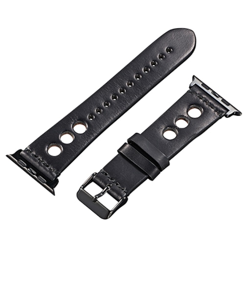 【お買い得】　ハンズオリジナル　ホーウィンレザー　クロムエクセル　アップルウォッチバンド　穴あき　44mm／42mm　ブラック