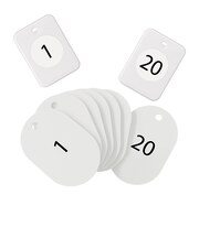 オープン工業　クロークチケット　1～20　BF－150－WH　白