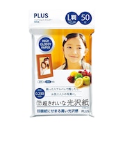 プラス（PLUS）　インクジェットプリンター用紙　超きれいな光沢紙　L判　46－082　50枚入