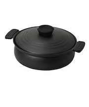 パール金属 軽量ふっ素加工IH対応 土鍋風卓上鍋 24cm HC-465 ブラック