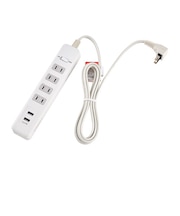 エルパ（ELPA）　集中スイッチ電源タップ　AC4個口+USB-A×2　WLS-4232BUA(W)