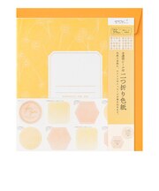 ミドリ(MIDORI) カラー色紙 二つ折り 半透明シール・封筒付 33296 オレンジ