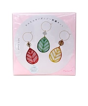 カナ（kana）　かんたんオーガンジー刺繍キット　イヤリング　No.5　leaf　レッド