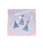 カナ(kana) かんたんオーガンジー刺繍キット ピアス No.1 triangle ブルー