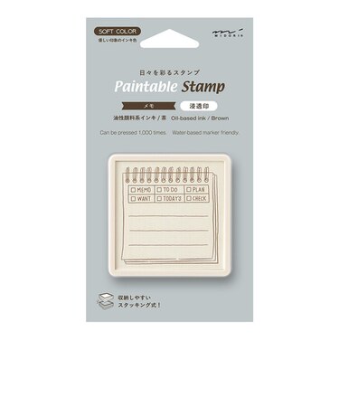 ミドリ（MIDORI）　スタンプ　浸透印　35696006　メモ柄/茶