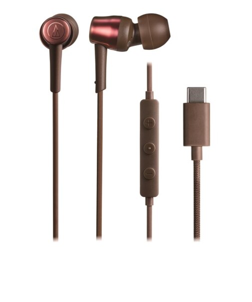 オーディオテクニカ（audio-technica）　USB　TYPE-C用イヤホン　ATH-CKD30CBW　ブラウン