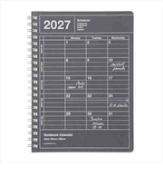 【2027年1月始まり】　マークス（MARK'S）　ノートブックカレンダー　S　縦型　マンスリーブロック　27WDR-NB11-BK　ブラック　月曜始まり