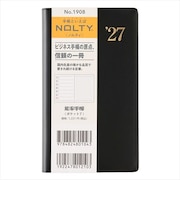 【2026年12月始まり】 ノルティ(NOLTY) 能率手帳ポケット7 定形外 ウィークリーレフト 1908 黒 月曜始まり