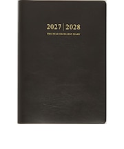 【2027年1月始まり】　高橋書店　2年業務日誌　A5　デイリー3日1ページ　56　濃茶　各月1日始まり