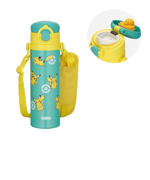 サーモス（THERMOS）　真空断熱キッズケータイマグ　JOIー501PK　G－Y　グリーンイエロー　ポケモン／ミミッキュ