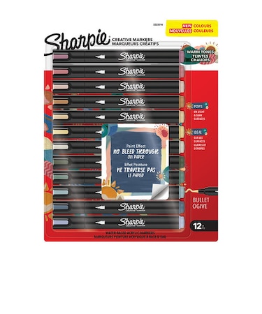 シャーピー（Sharpie）　アクリルマーカー　ウォームトーン12色