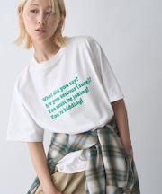 【UNISEX】【プラスサイズあり】ポコポコメッセージロゴTEE