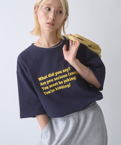 【UNISEX】【プラスサイズあり】ポコポコメッセージロゴTEE