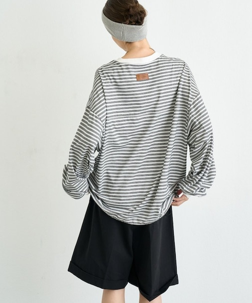 オーバーサイズマルチボーダーロンTee