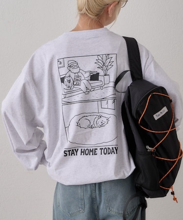 【DOG&OJISAN】ワンポイント刺繍ロンTEE