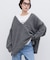 深Vレースドッキングオーバーニット